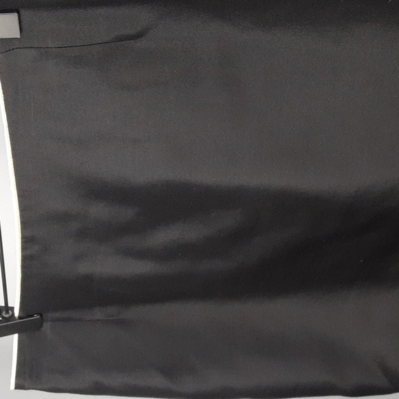 Rena Lange Wool Silk Blend Color Block Black Cream Skirt - Picture 2 of 7